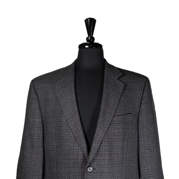 Chaps Ralph Lauren Mens Blazer Gray Check Lambswool Lined Jacket Sport Coat 40S - Picture 5 of 9